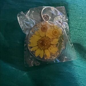Sunflower Keychain with Yellow Petals